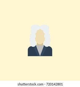 Flat Icon Judge Element. Vector Illustration Of Flat Icon Lawyer Isolated On Clean Background. Can Be Used As Judge, Lawyer And Man Symbols.