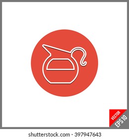 Flat icon of jug.