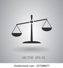 Flaches Symbol der Justiz