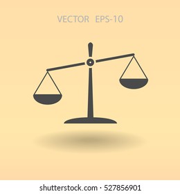 Icono plano de la justicia. ilustración vectorial