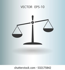 Flaches Symbol der Gerechtigkeit. Vektorgrafik