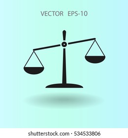 Flat  icon of Justice. vector illustration