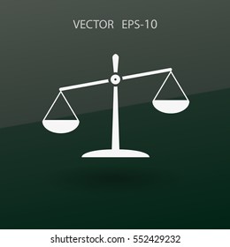 Icono plano de la justicia. ilustración vectorial