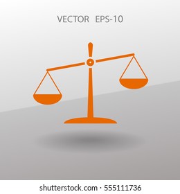 Icono plano de la justicia. ilustración vectorial