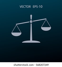 Flaches Symbol der Gerechtigkeit. Vektorgrafik
