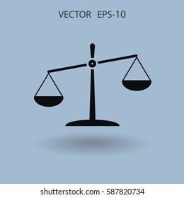 Flaches Symbol der Gerechtigkeit. Vektorgrafik