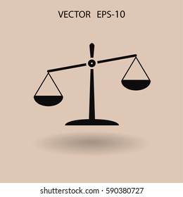 Flaches Symbol der Gerechtigkeit. Vektorgrafik