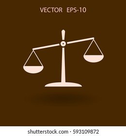 Flat  icon of Justice. vector illustration