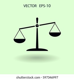 Flat  icon of Justice. vector illustration