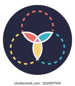 Flat icon kaleidoscope, creative design 