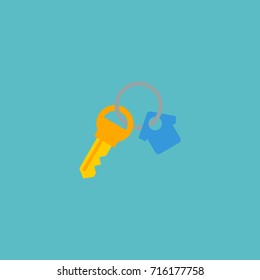 Flat Icon Key Element. Vector Illustration Of Flat Icon Trinket Isolated On Clean Background. Can Be Used As Trinket, Key And House Symbols.