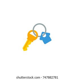 Flat Icon Key Element. Vector Illustration Of Flat Icon Trinket Isolated On Clean Background. Can Be Used As Trinket, Key And House Symbols.