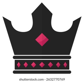 Flat icon of king crown isolated on white background.