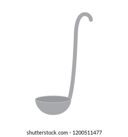 Flat icon kitchen ladle isolated on white background. Vector illustration.