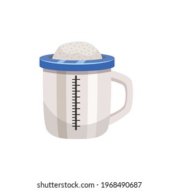 Flat icon of kitchen measuring container on white background vector illustration