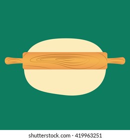 Flat icon kitchen rolling pin. Vector illustration.