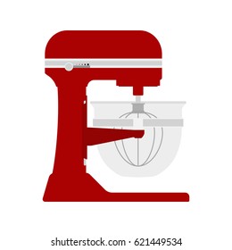 Flat icon kitchen stand mixer isolated on white background. Vector illustration.