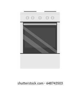 Flat icon kitchen stove isolated on white background. Vector illustration.