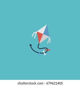 Flat Icon Kite Element. Vector Illustration Of Flat Icon Fly  Isolated On Clean Background. Can Be Used As Fly, Kite And Toy Symbols.