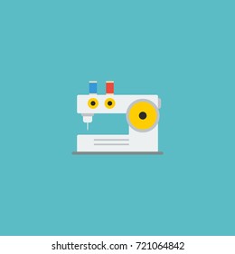 Flat Icon Knitting Machine Element. Vector Illustration Of Flat Icon Sewing Isolated On Clean Background. Can Be Used As Sewing, Knitting And Machine Symbols.