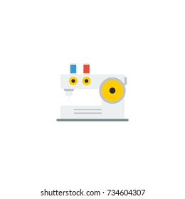 Flat Icon Knitting Machine Element. Vector Illustration Of Flat Icon Sewing Isolated On Clean Background. Can Be Used As Sewing, Knitting And Machine Symbols.