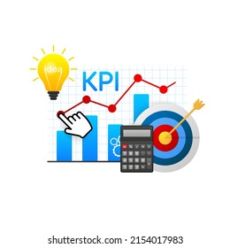 Icono plano con kpi para el diseño de marketing. Inversión financiera. Análisis de datos empresariales