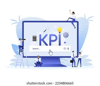 Icono plano con kpi para el diseño de marketing. Inversión financiera. Análisis de datos empresariales