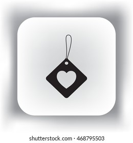 Flaches Symbol. Label mit Herz.