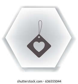 Flaches Symbol. Label mit Herz.