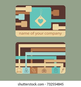 Flat icon. Label with heart.