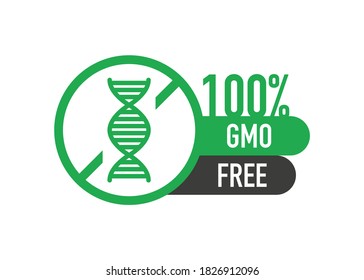 Flat icon with lactose gluten gmo sugar free. Organic signs. Vector illustration.