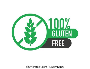 Flat icon with lactose gluten gmo sugar free. Organic signs. Vector illustration.