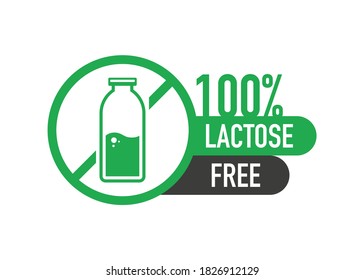 Flat icon with lactose gluten gmo sugar free. Organic signs. Vector illustration.