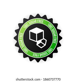 Flat icon with lactose gluten gmo sugar free stamp. Organic signs. Vector illustration.