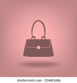Flat icon. Lady's bag
