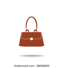 Flat icon. Lady's bag