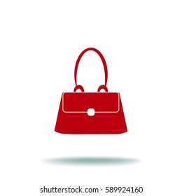 Flat icon. Lady's bag