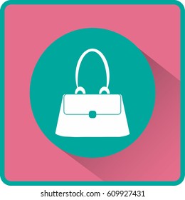 Flat icon. Lady's bag