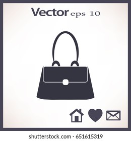 Flat icon. Lady's bag