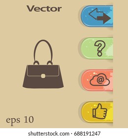 Flat icon. Lady's bag