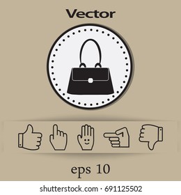 Flaches Symbol. Lady-Tasche