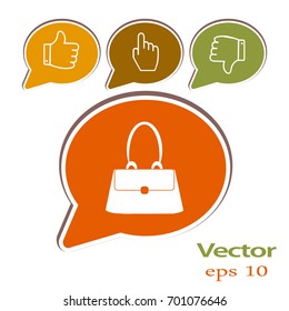 Flat icon. Lady's bag