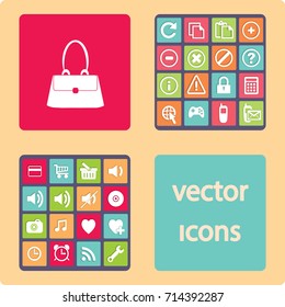 Flat icon. Lady's bag