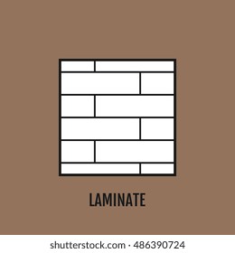 Flat icon of laminate. Finishing materials, floor coverings. Vector illustration