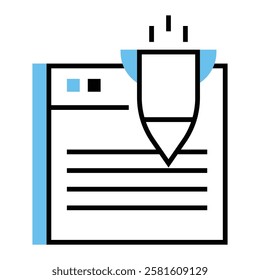 Flat icon for Landing Page in Design And Development. Perfect for creative projects, modern sites, and digital innovation that boosts brand impact.