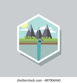 Flat icon landscape