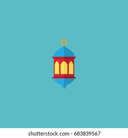 Flat Icon Lantern Element. Vector Illustration Of Flat Icon Islamic Lamp Isolated On Clean Background. Can Be Used As Islamic, Ramadan And Lantern Symbols.