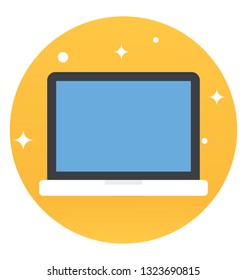 Flat icon of laptop 