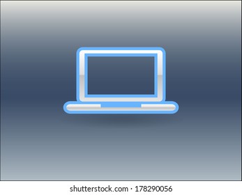 Flat icon of laptop