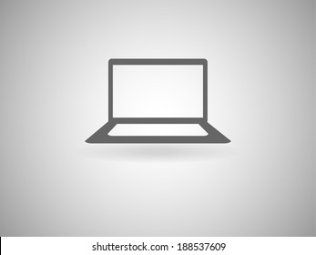 Flat icon of laptop